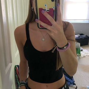 tillys black tank top with scoop neck xs